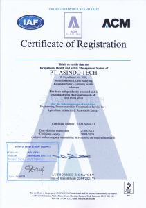 ISO 45001 2018 - Occupational Health and Safety Management System